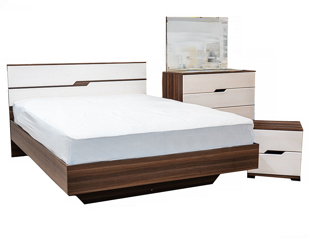 Maria Bed 60" (Boras oak/white gold) - Optimum Plus