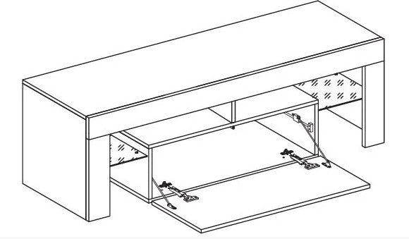 TV Stand MONICA  55"L (white/black) - Optimum Plus
