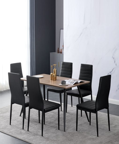 S-1040/258B Kitchen Set 5pcs (wood texture/black) - Optimum Plus