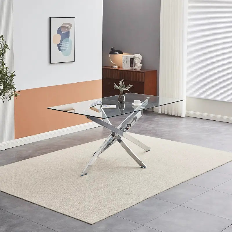 Table S-1042 (verre/pieds chromés)
