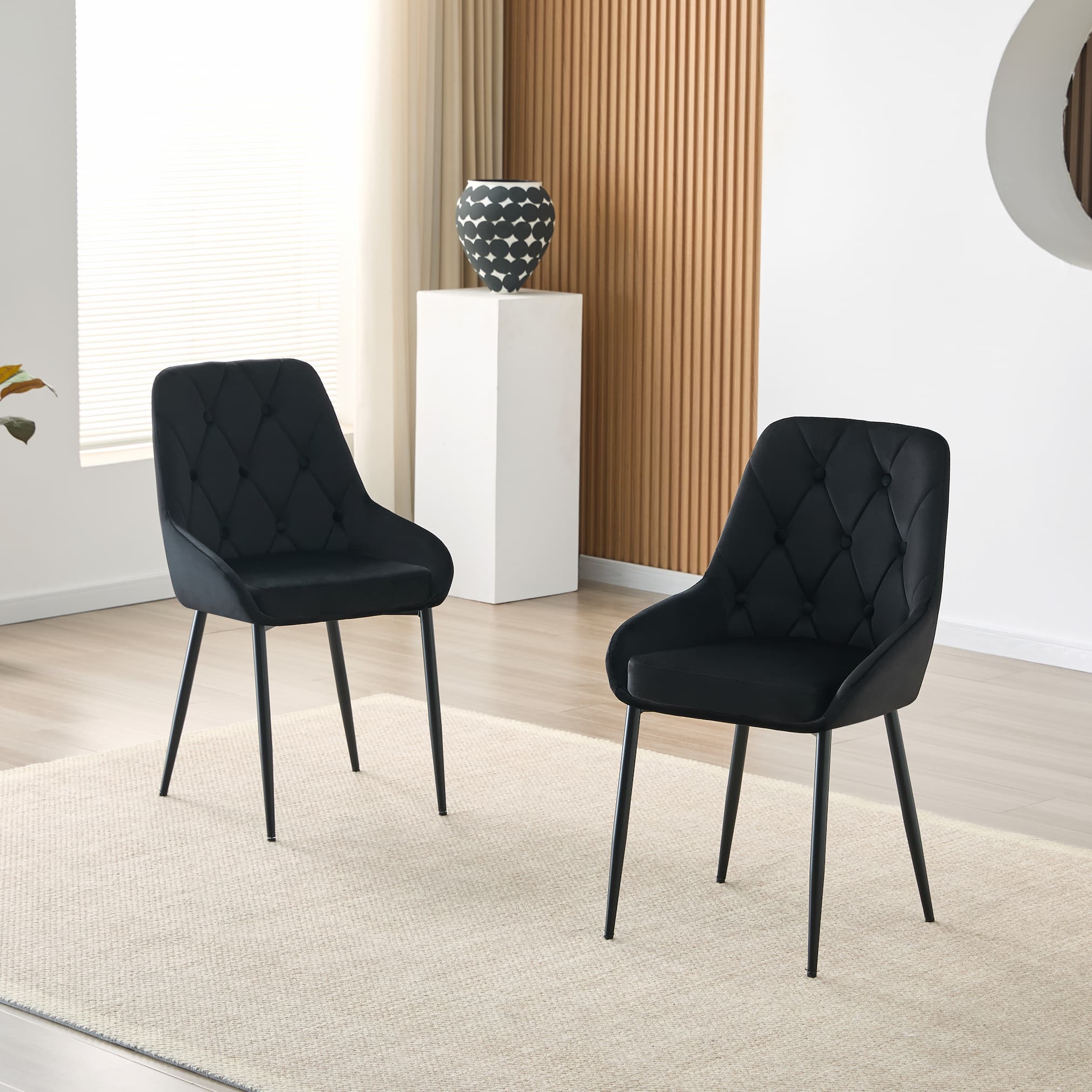 Chaises S-2627 (velours noir) 2 pièces