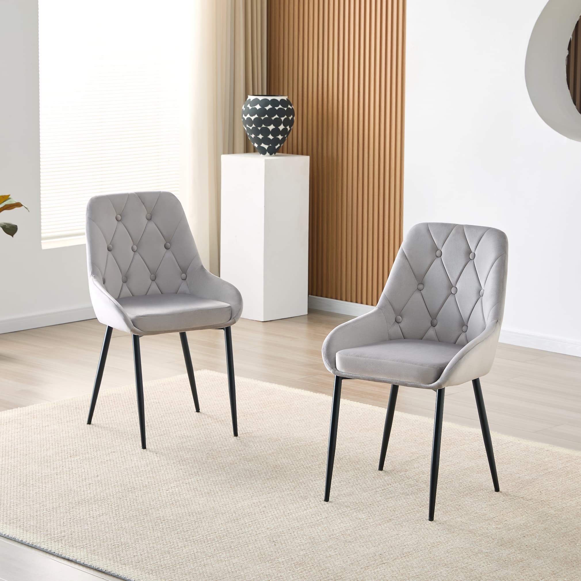 Chaises S-2627 (velours gris) 2 pièces