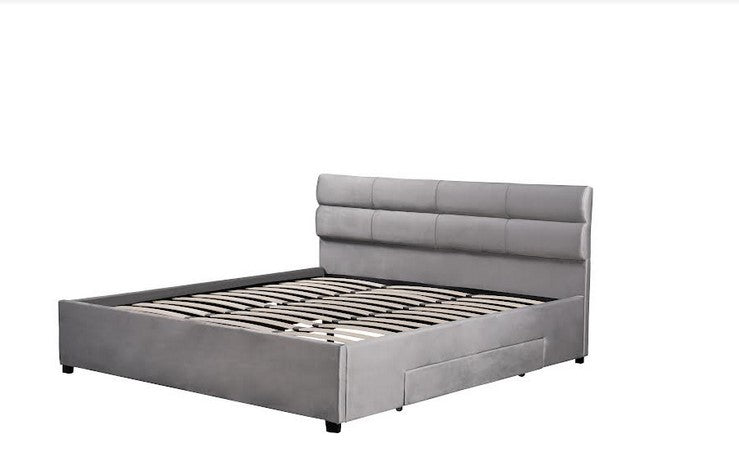 S-8032 platform bed 54" (velour grey) - Optimum Plus