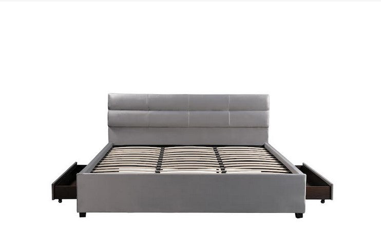 S-8032 platform bed 54" (velour grey) - Optimum Plus