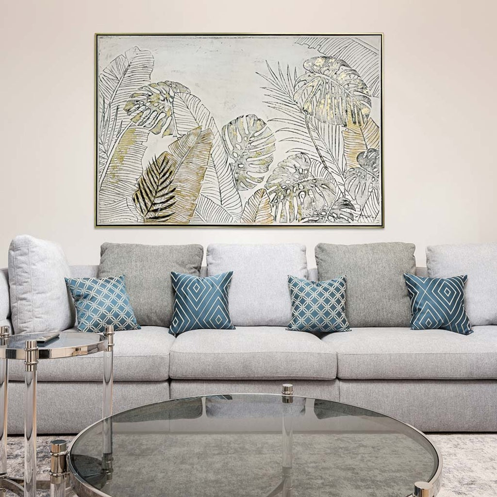 Textured Leaves Oil Painting wFrame - Optimum Plus