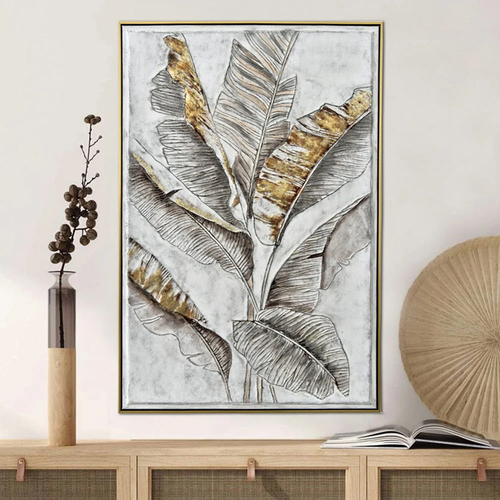 Inpression of Leaves Oil Painting wFrame - Optimum Plus