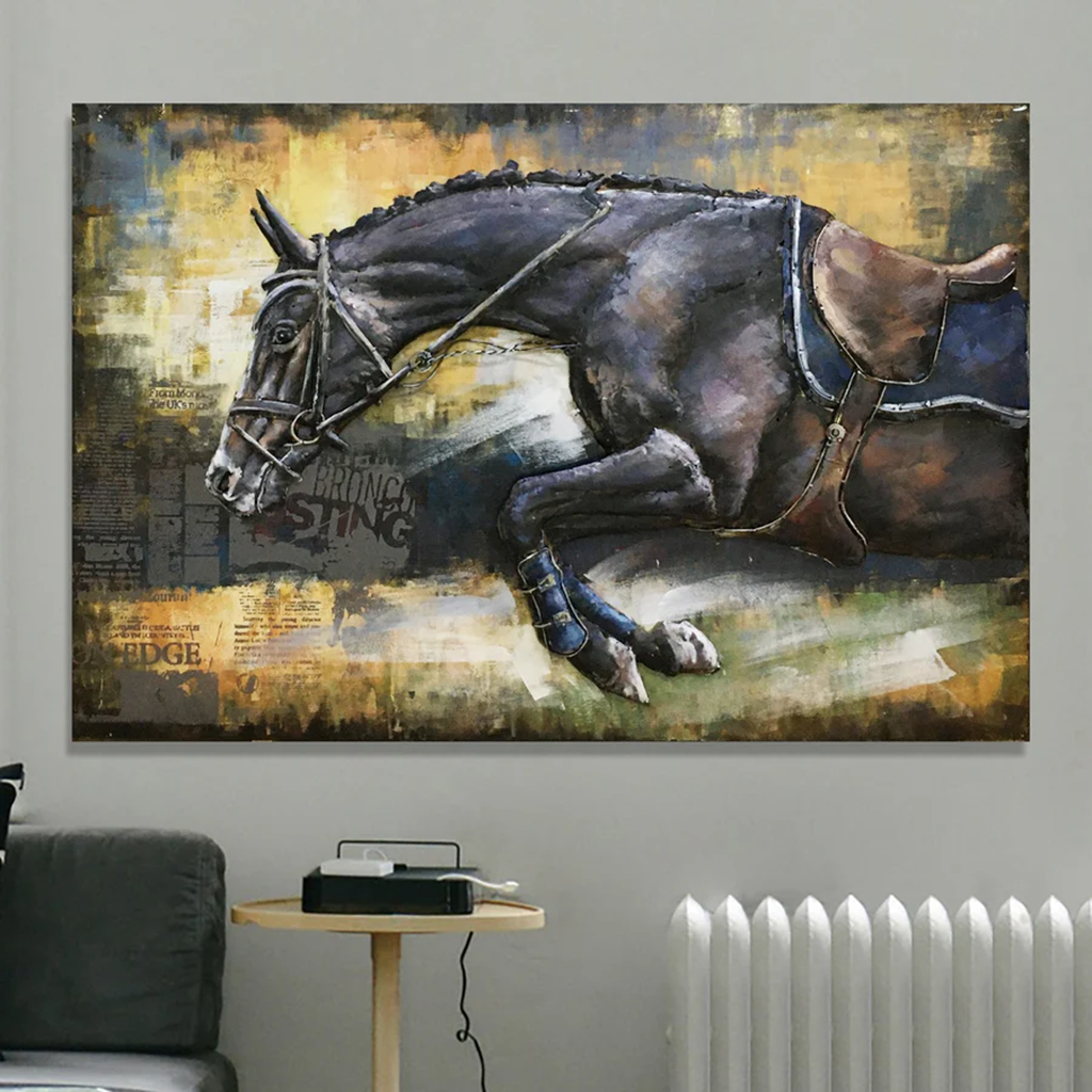 Jumping Stallion3D Metal Painting - Optimum Plus