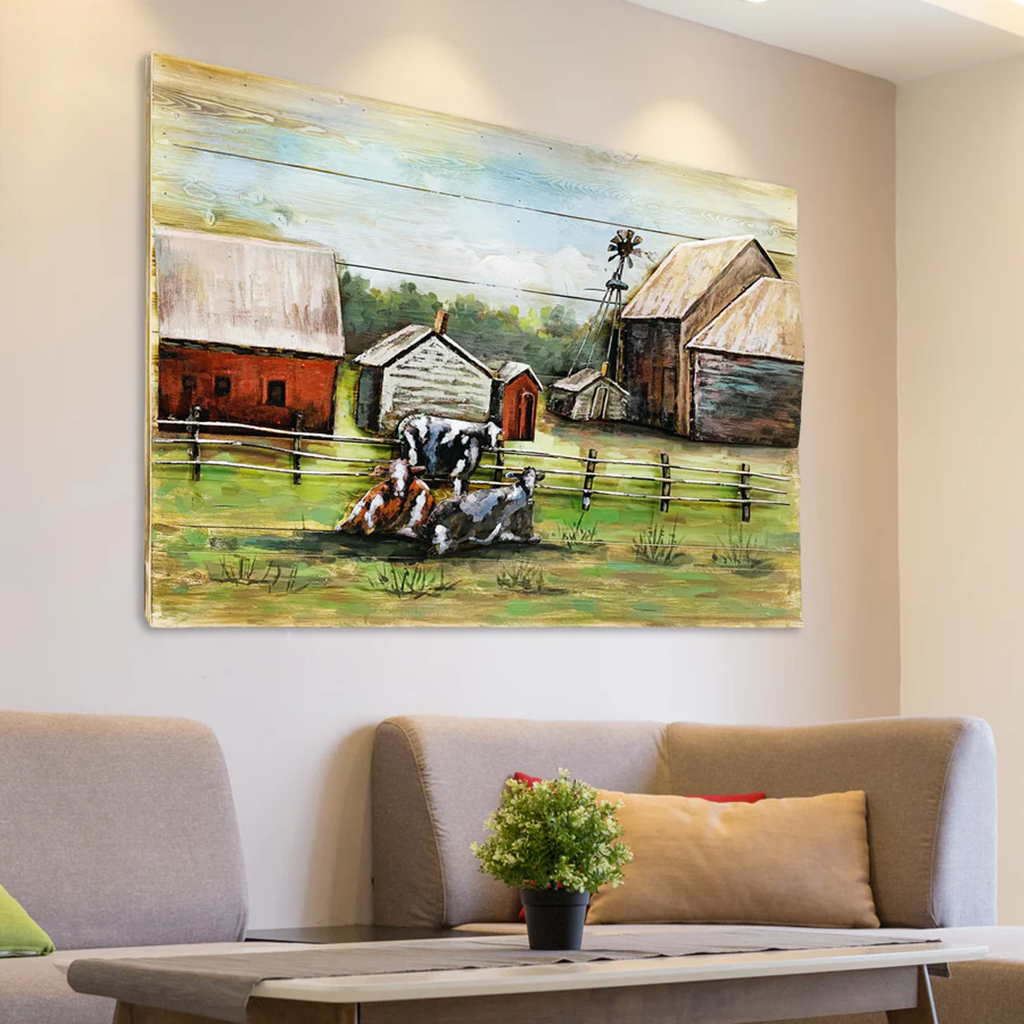 Cows on the Farm 3D Metal Painting - Optimum Plus
