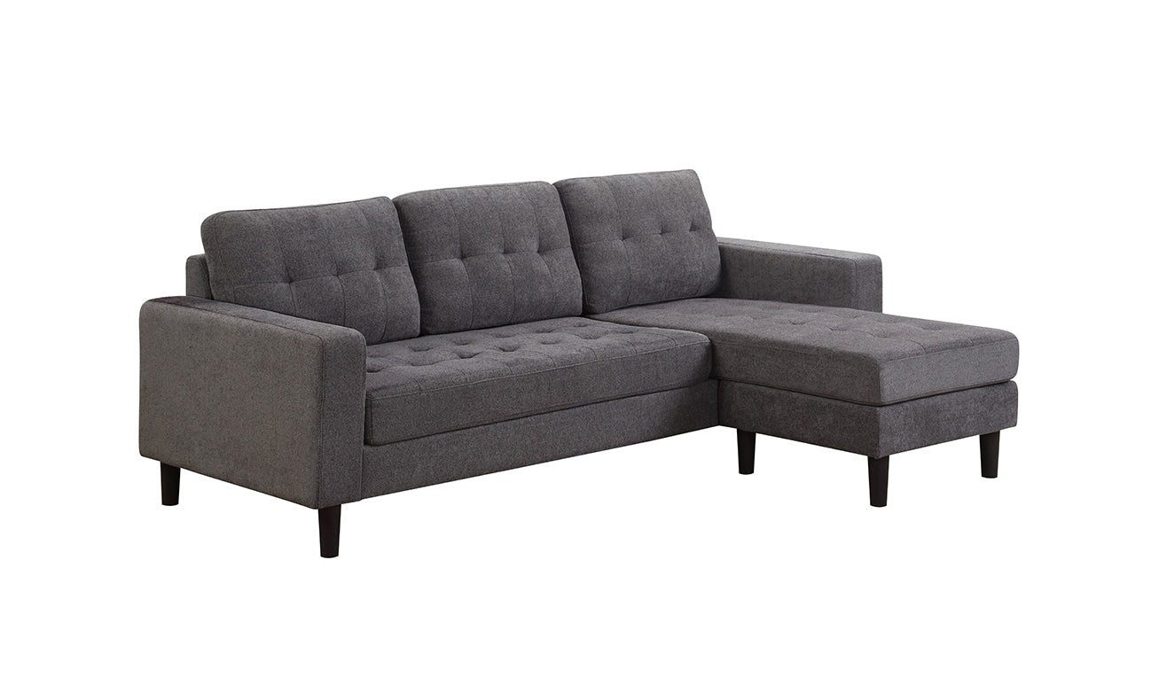 Sofia Sofa Reversible (Fabric, Grey) - Optimum Plus