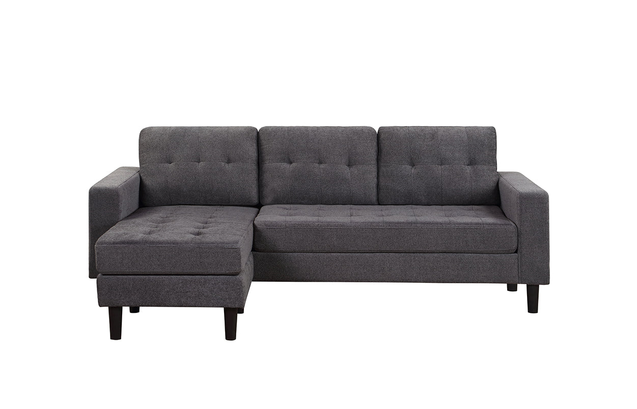 Sofia Sofa Reversible (Fabric, Grey) - Optimum Plus