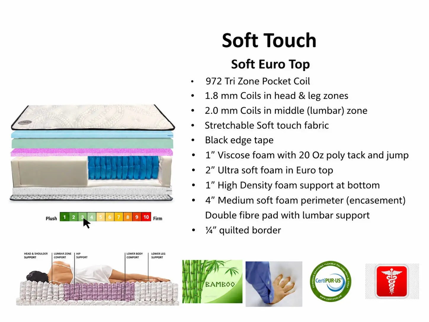 Mattress Soft Touch 60'' - Optimum Plus