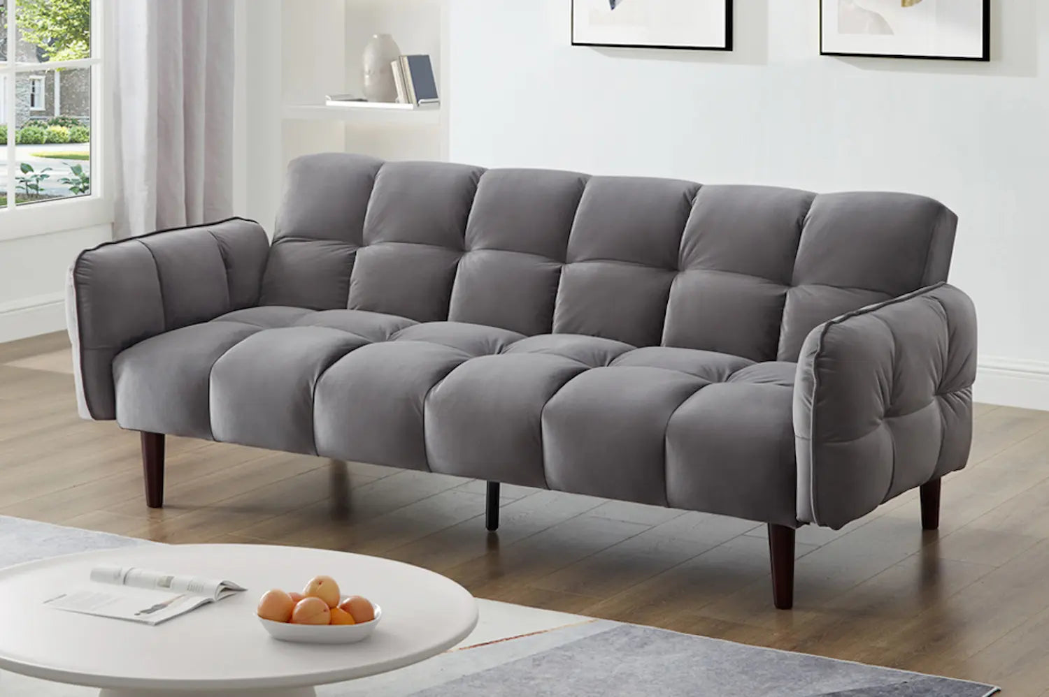 TS-1511 Klick Klack sectional sofa-bed (Charcoal) - Optimum Plus