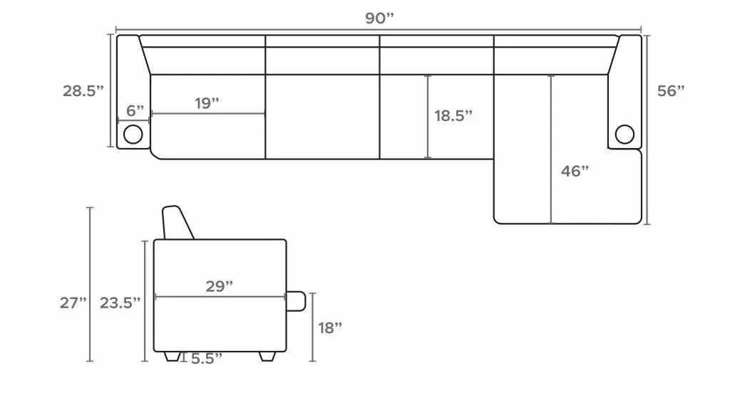 TS-1239 Sofa Sectional (Grey) - Optimum Plus