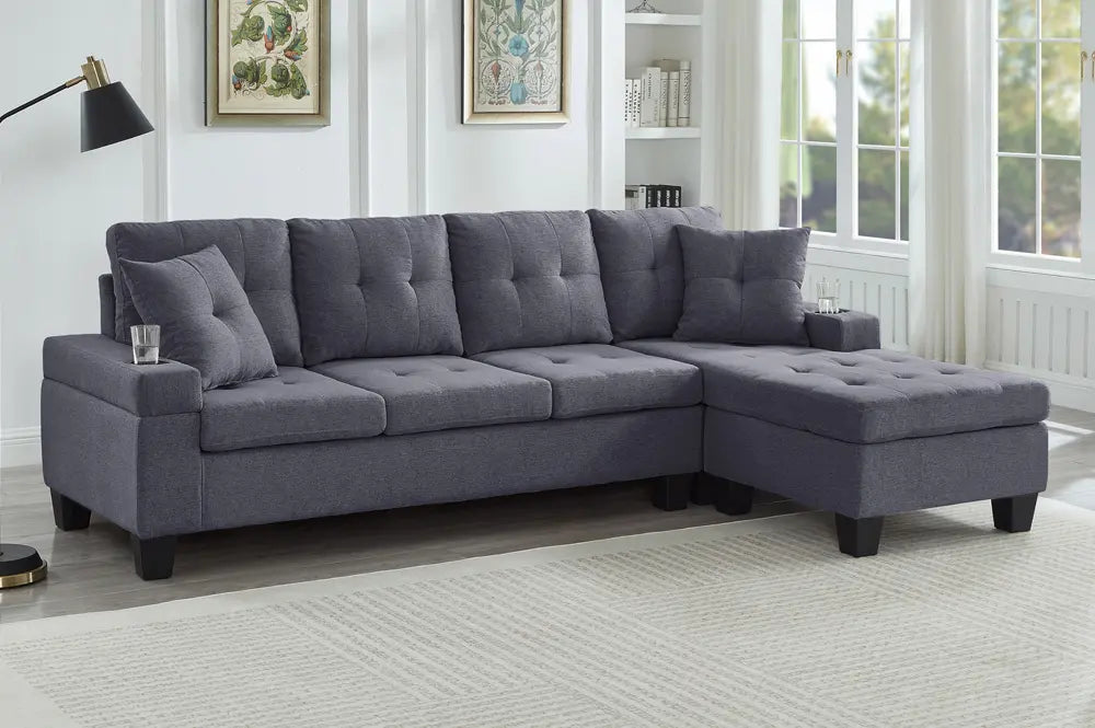 TS-1239 Sofa Sectional (Grey) - Optimum Plus