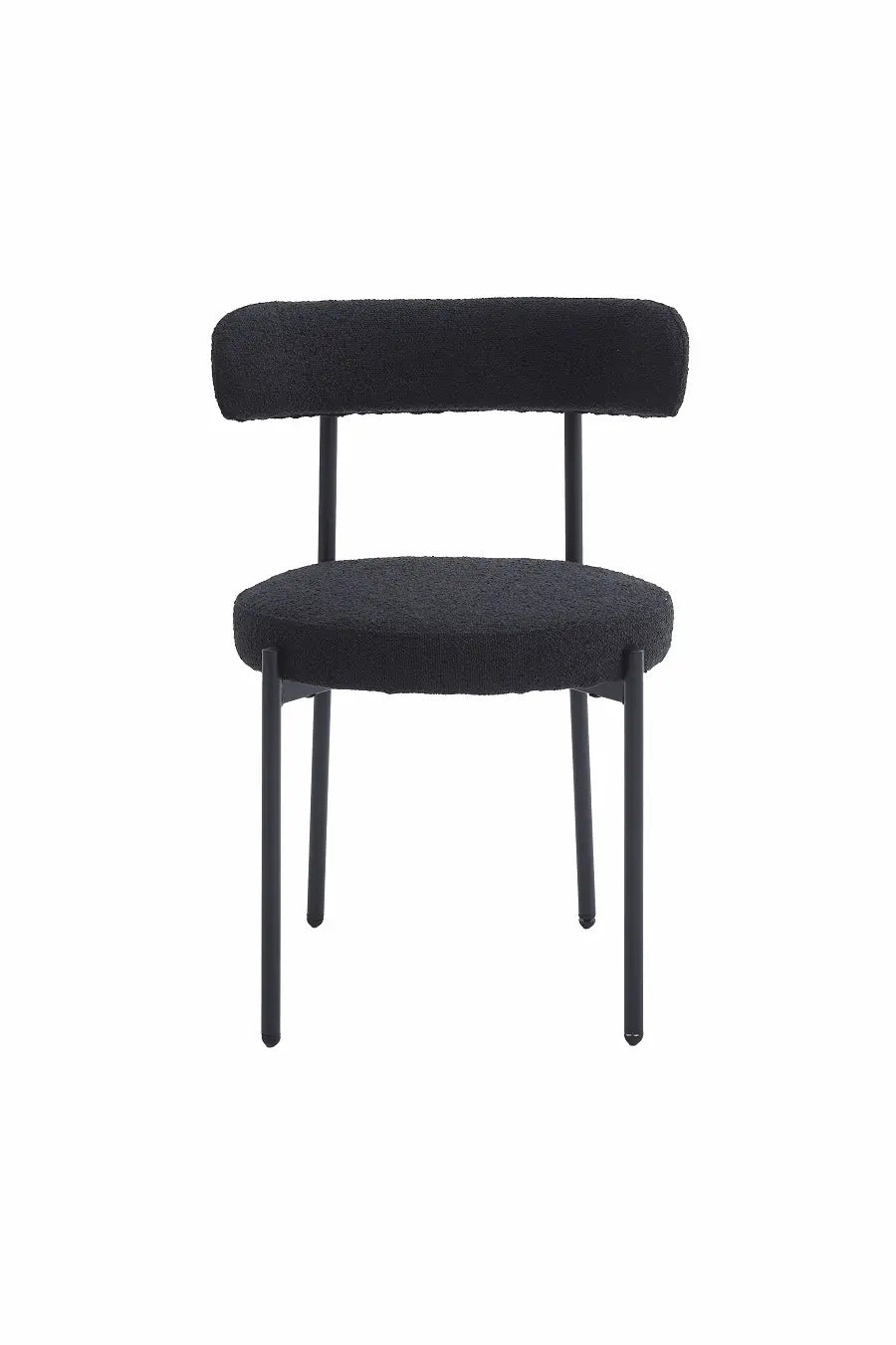 Chaises Victoria (tissu bouclé noir) 2pcs
