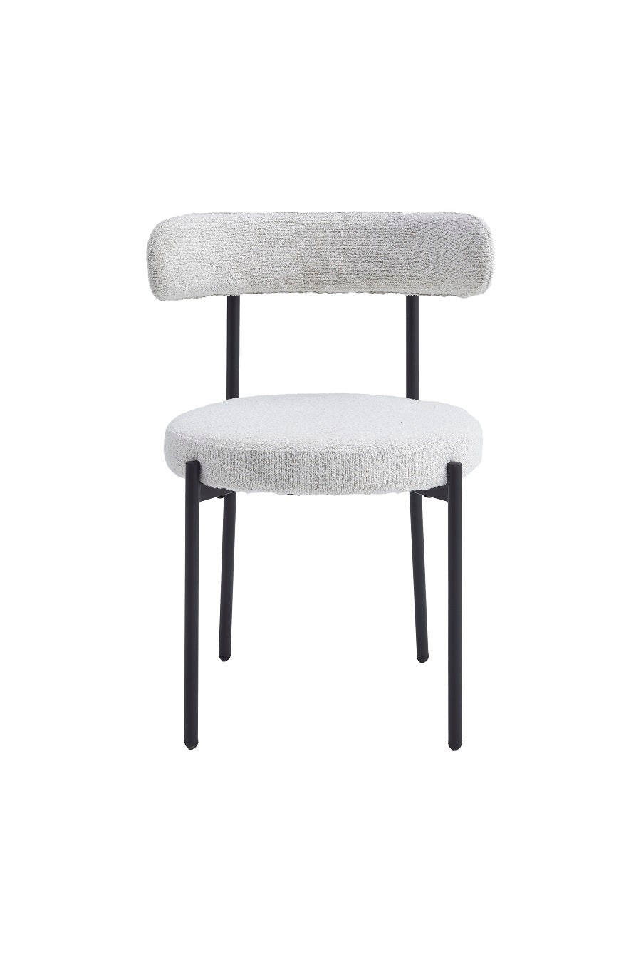 Chaises Victoria (tissu bouclé blanc) 2pcs
