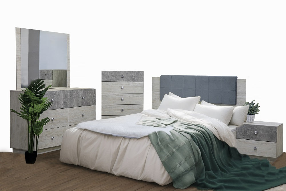 Vivian Bedroom Set 60" 5pcs (Artwood/industrial) - Optimum Plus