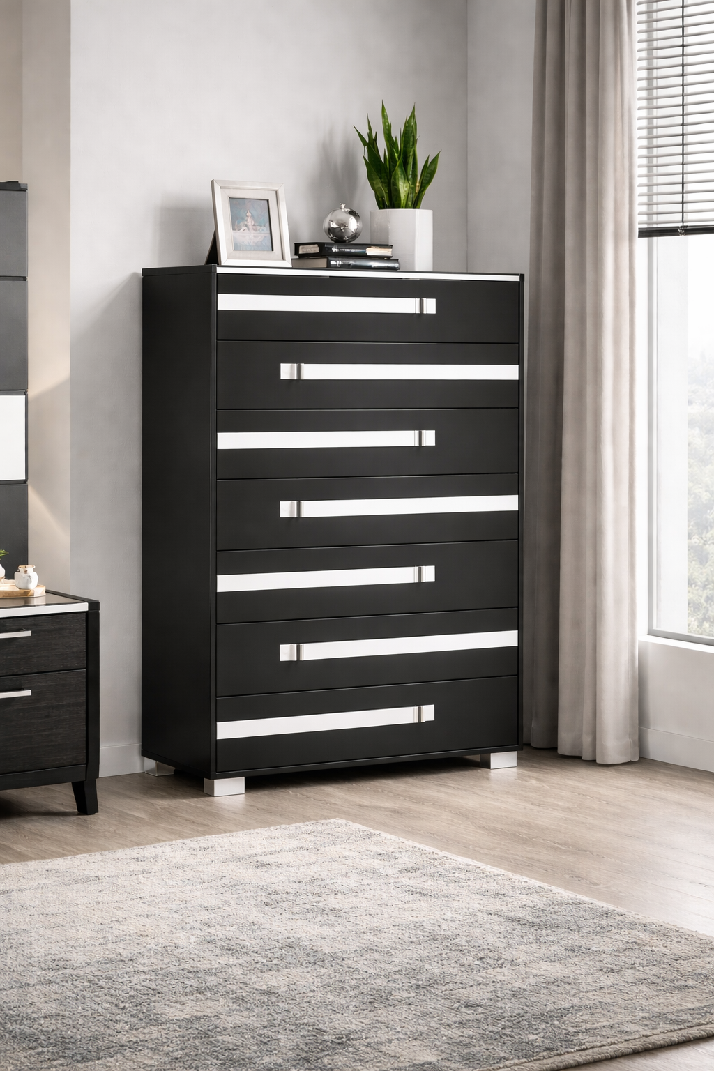 Extaza Chest 6 Drawers (Black)