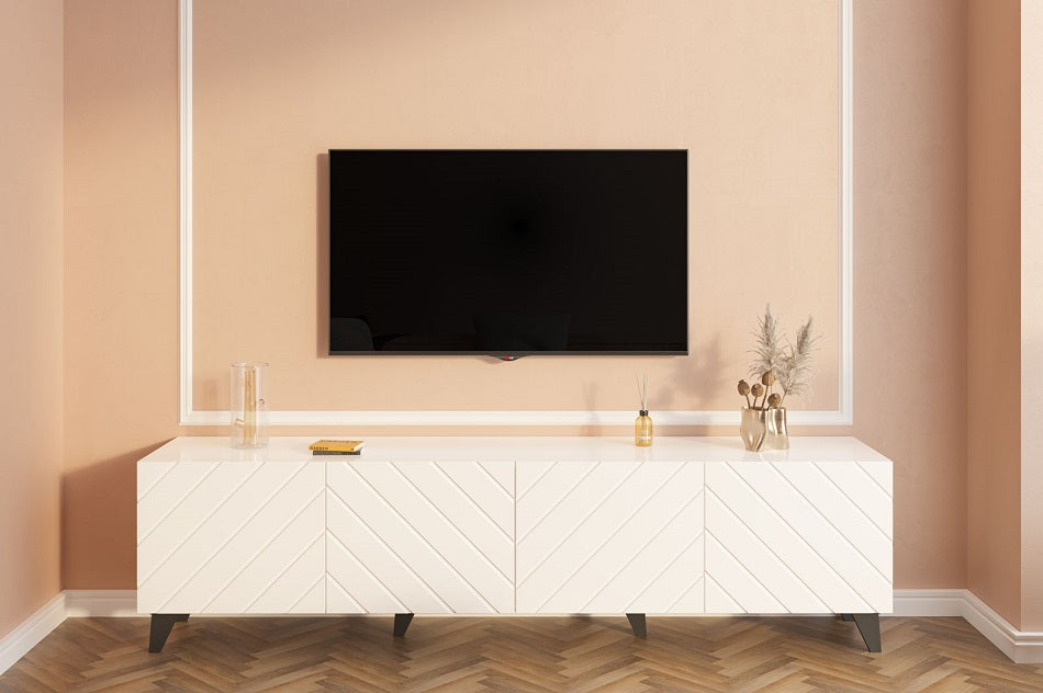 TV Stand HOLLY 79" (white gloss) - Optimum Plus