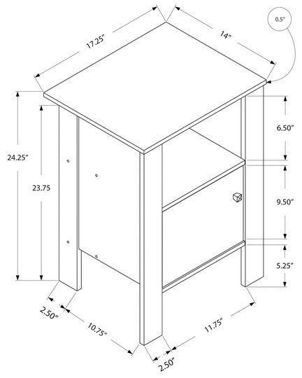 I-2138 Accent Table with storage (grey) - Optimum Plus