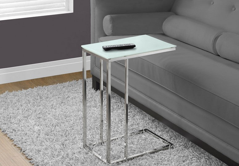 I-3000 Accent Table (metal chrome with frost tempered glass) - Optimum Plus