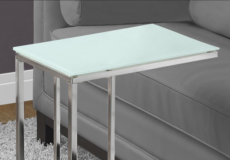 I-3000 Accent Table (metal chrome with frost tempered glass) - Optimum Plus