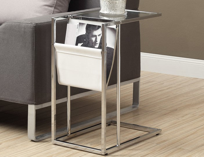 I-3034 Accent Table (glass table top / metal chrome) - Optimum Plus