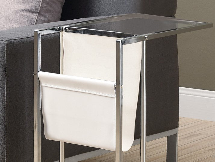I-3034 Accent Table (glass table top / metal chrome) - Optimum Plus