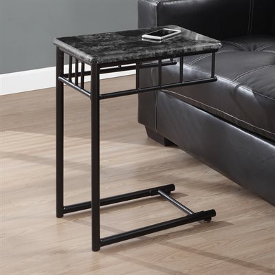 I-3063 Accent Table ( Grey Marble / Charcoal Metal ) - Optimum Plus