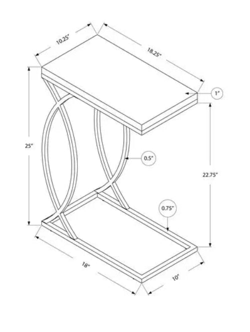 I-3187 Accent Table (grey/metal chrome) (promo!)