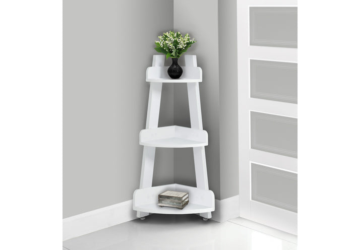 I-3438 Corner etagere 34”H (white) - Optimum Plus