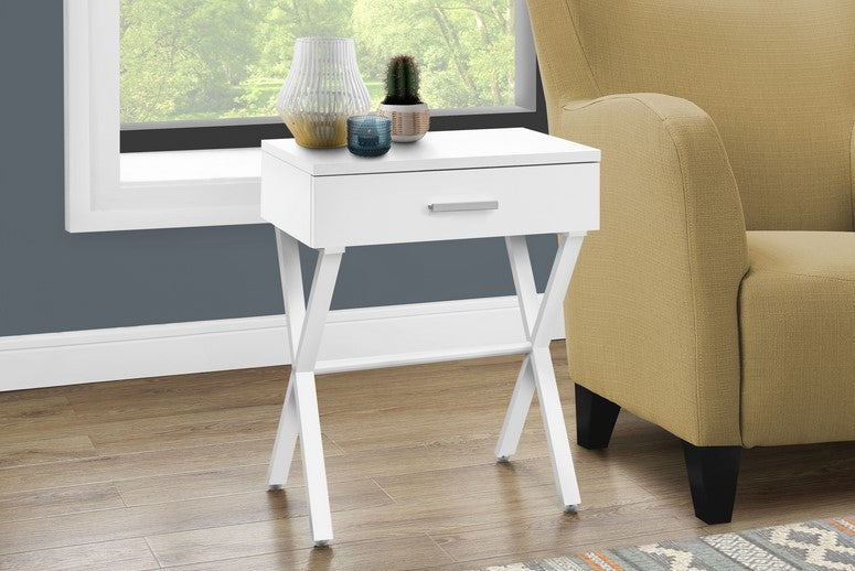 I-3606 Accent Table with drawer (white) - Optimum Plus