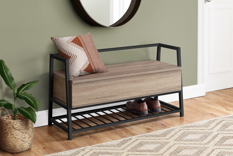 I-4501 Bench (dark taupe/black metal) - Optimum Plus