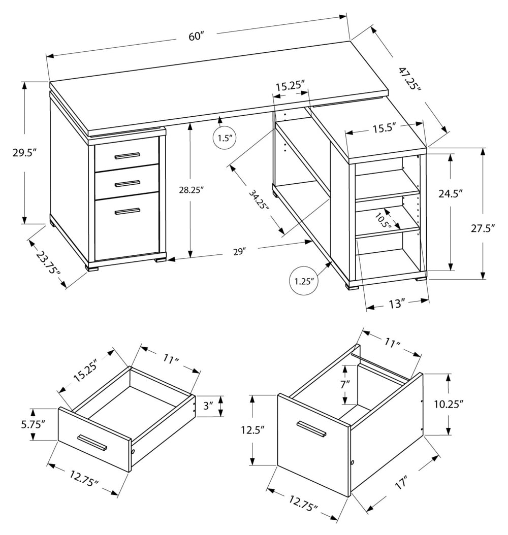 I-7023 Computer Desk (white) - Optimum Plus