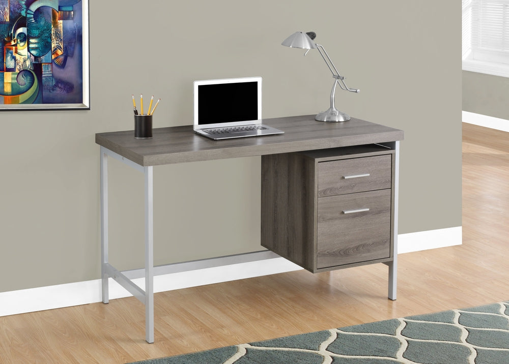 I-7150 Desk - 48 "L (dark taupe/silver metal) - Optimum Plus