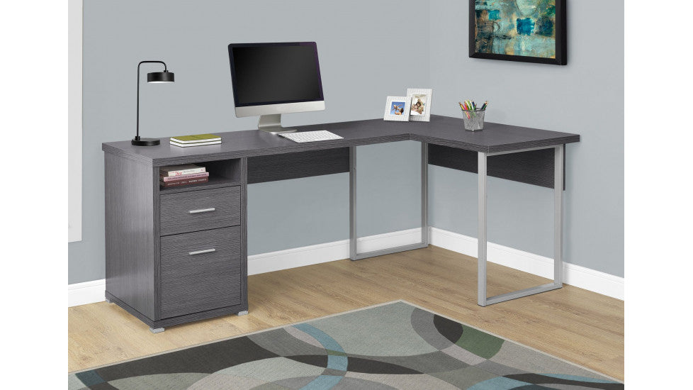 I-7257 Computer desk 80"L (grey) - Optimum Plus
