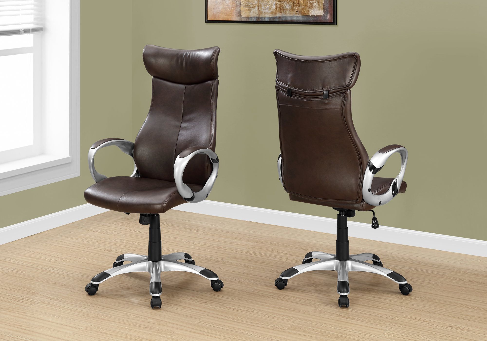 I-7289 Office chair Brown leather-look / High back executive - Optimum Plus