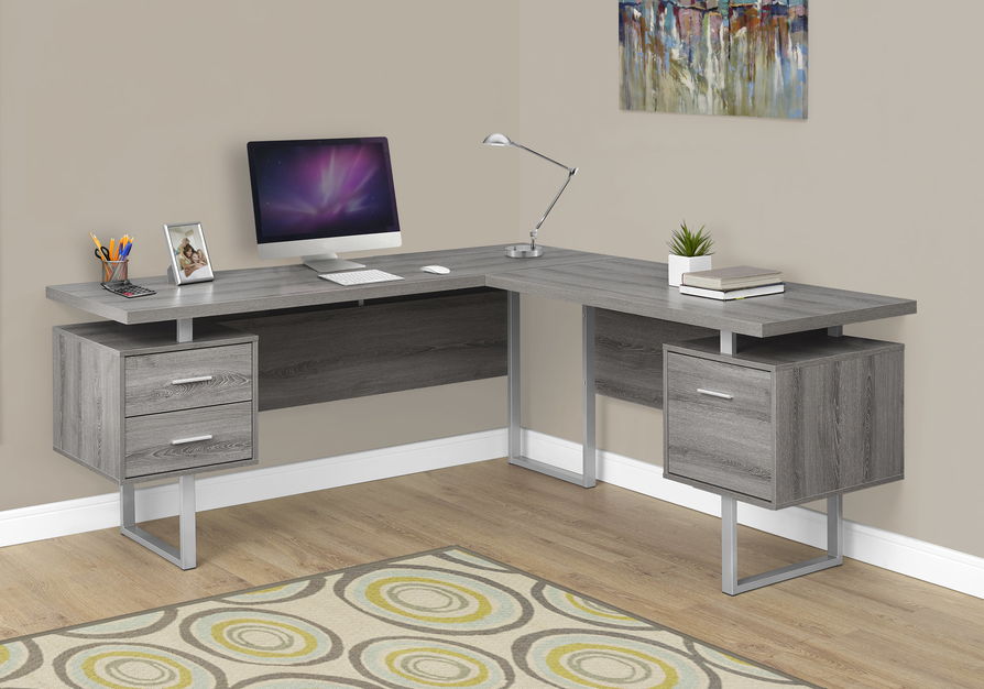 I-7304 Computer desk - 70"L (dark taupe/left or right facing) - Optimum Plus