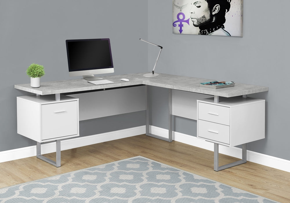 I-7307 Computer Desk  70"L (white/cement-look) - Optimum Plus