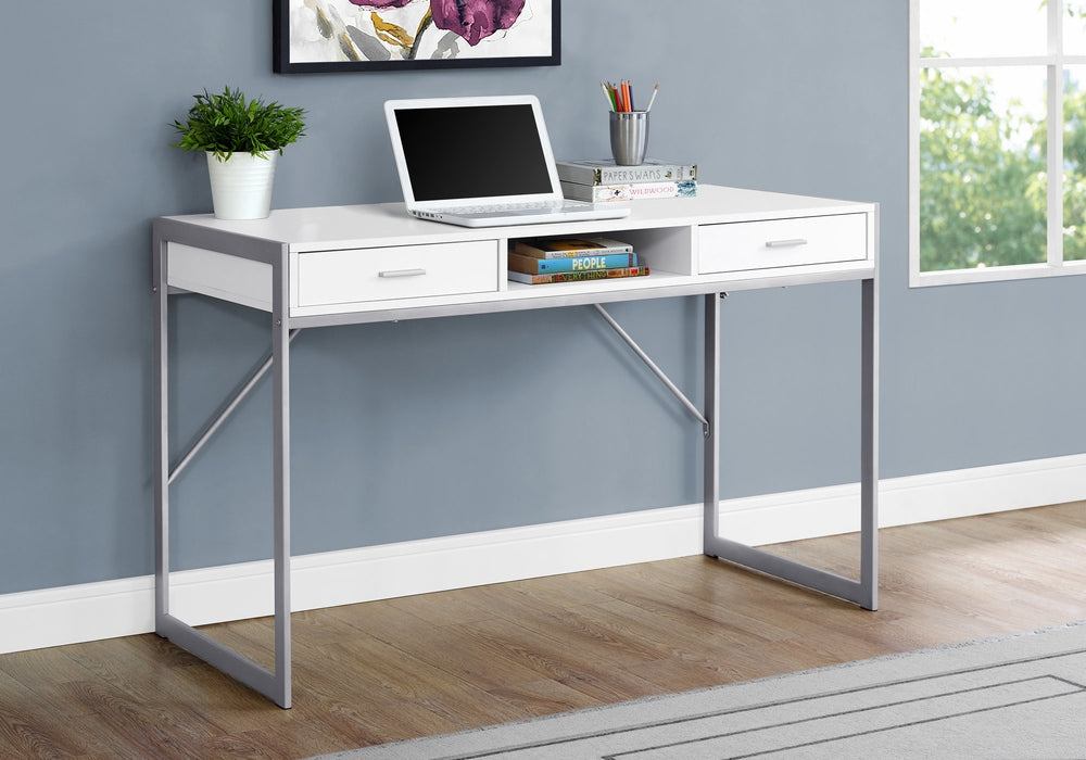 I-7364 Computer Desk - 48 "L (white/metal silver) - Optimum Plus