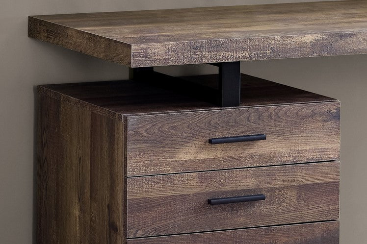 I-7408 Computer desk 48" (brown reclaimed wood/black metal) - Optimum Plus