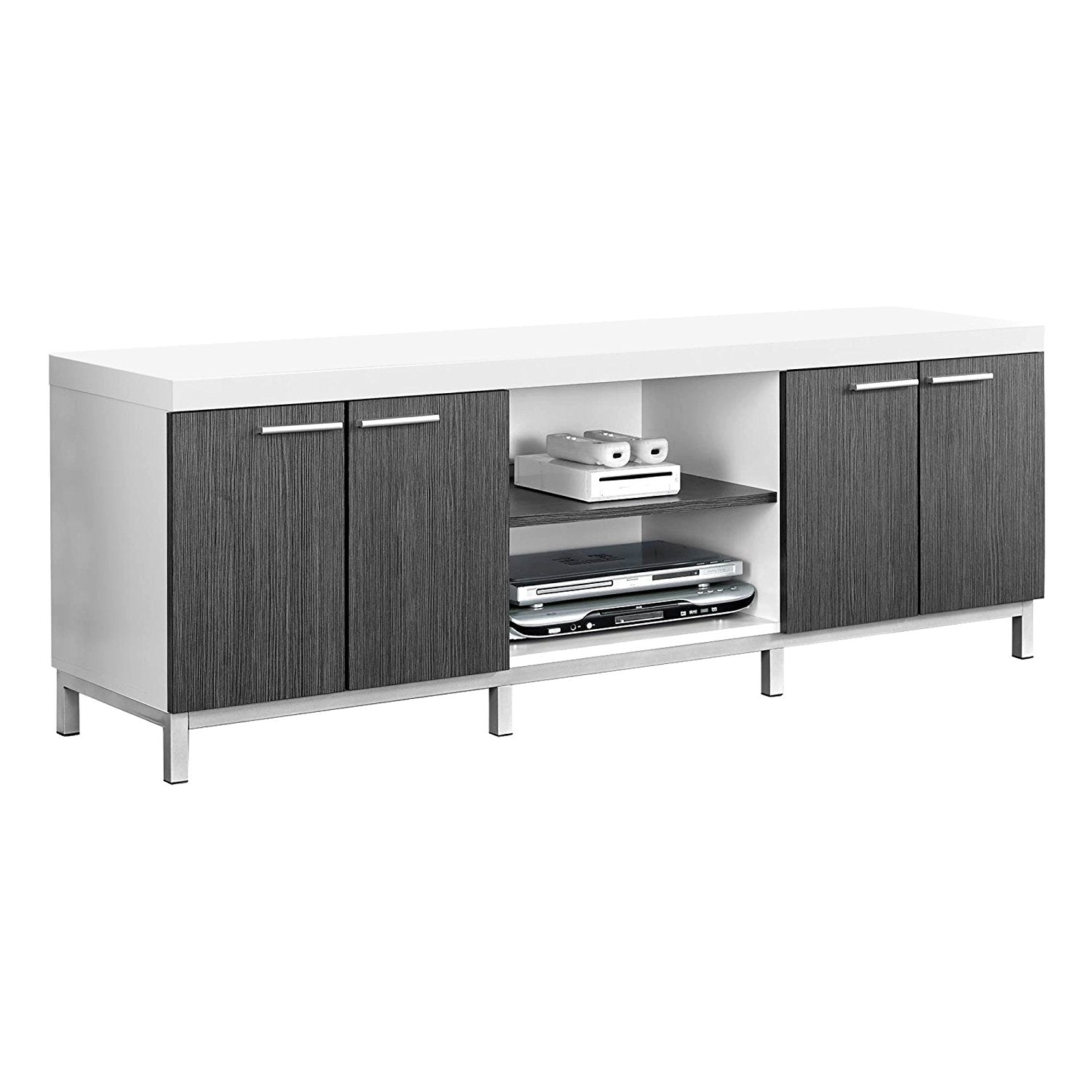 I-2591  TV Stand – 60"L white/grey - Optimum Plus