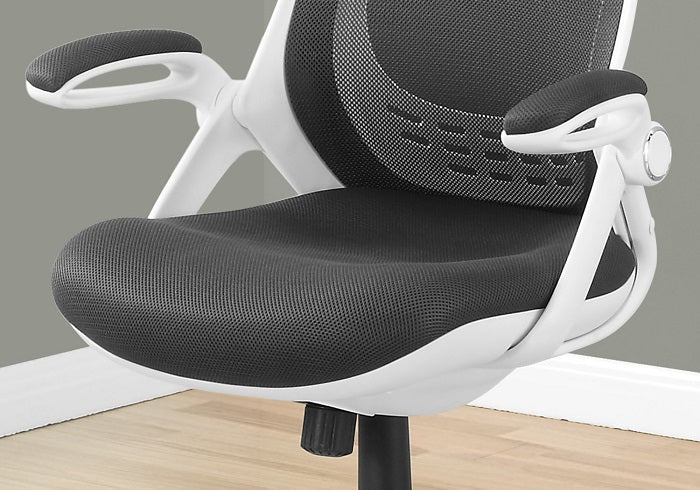 I-7269 Office chair with high backrest (White / mesh grey / chrome) - Optimum Plus