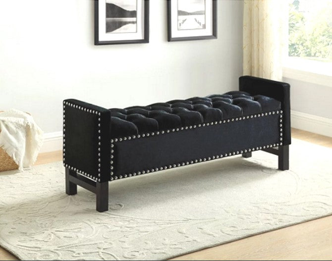 IF-6401 Storage bench (black velvet) - Optimum Plus