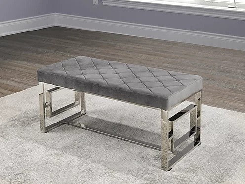 IF-6610 Chrome bench (grey velvet) - Optimum Plus