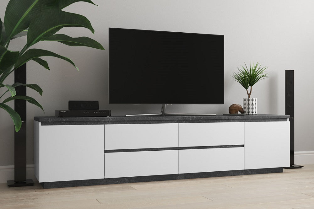 TV Stand MIA 91″ (white) - Optimum Plus