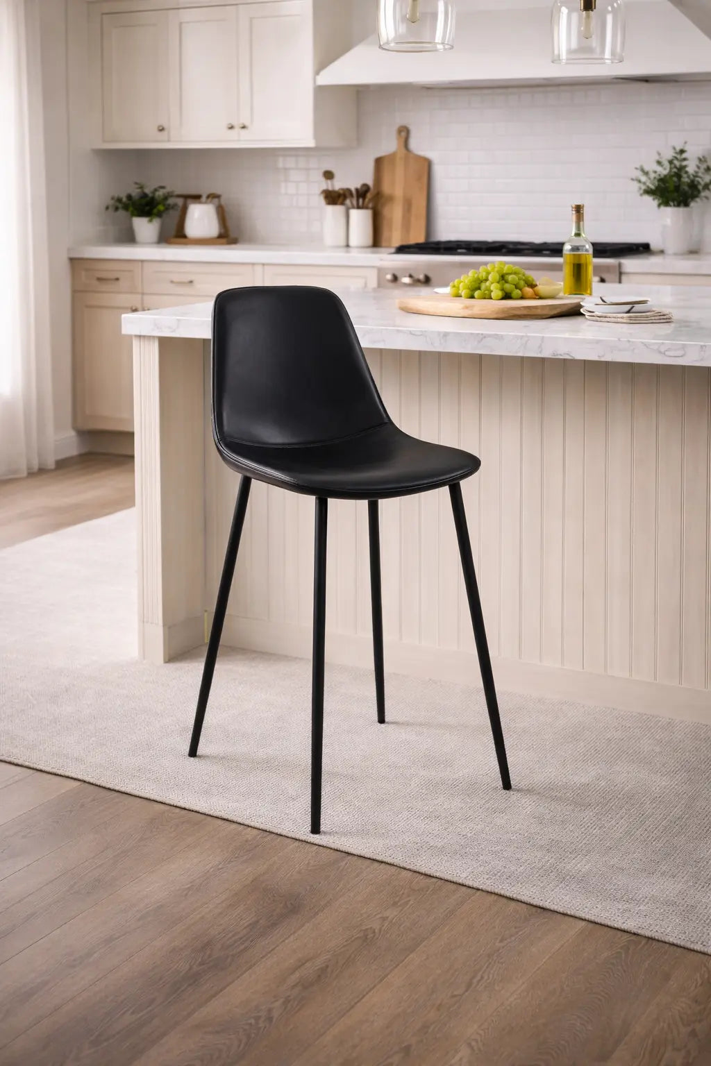 Tabourets de bar Mila S-409 (noirs) - Lot de 2
