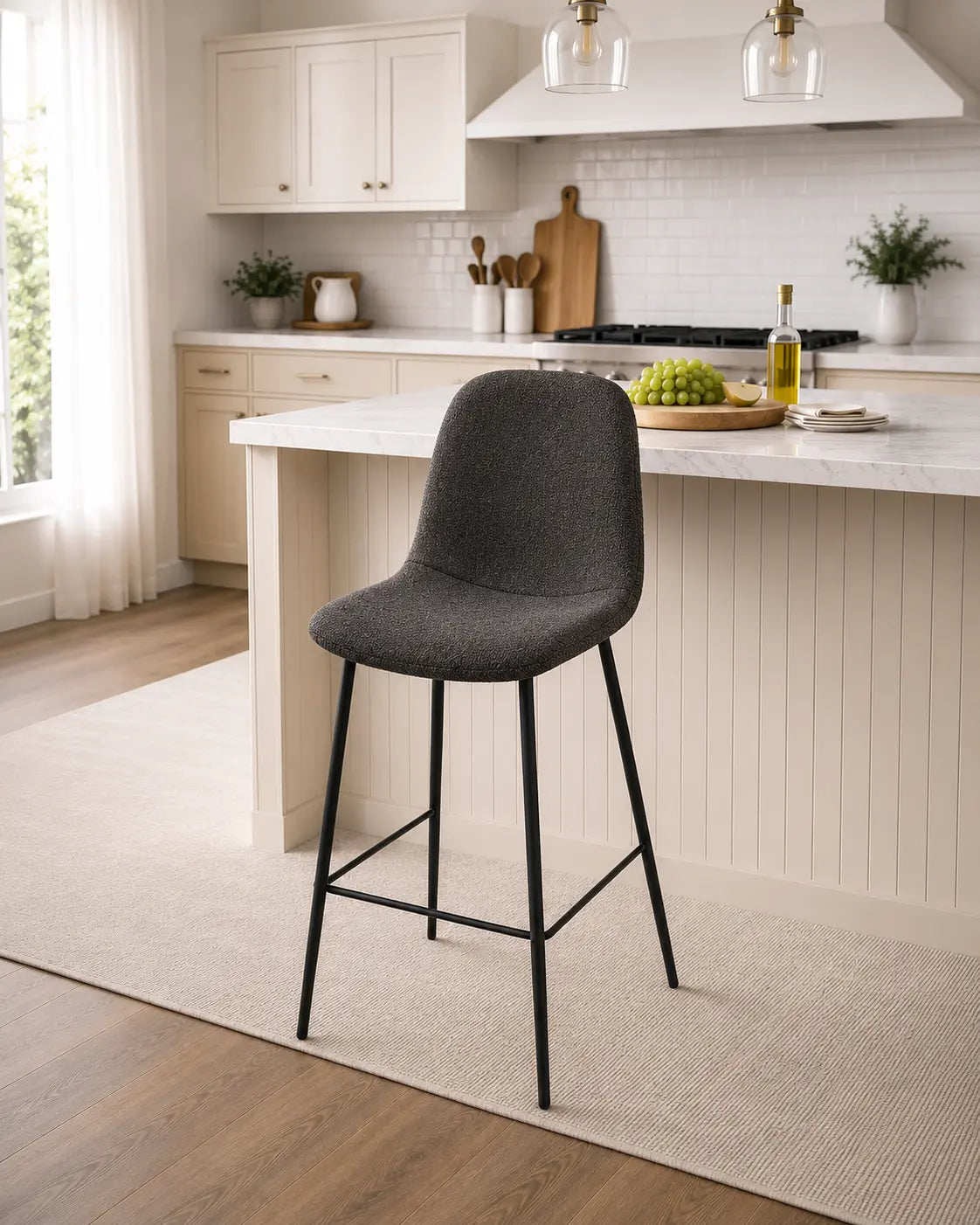 Tabourets de bar Mila S-409 (noirs) - Lot de 2
