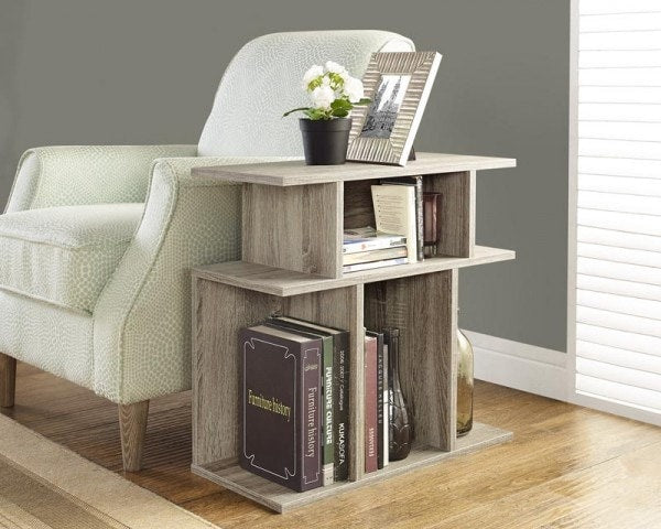 I-2476 Accent side table reclaimed-look 24”H (dark taupe) - Optimum Plus