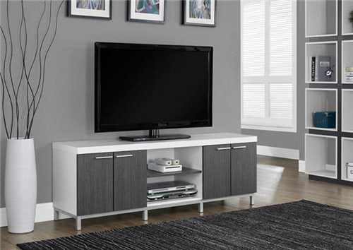 I-2591  TV Stand – 60"L white/grey - Optimum Plus